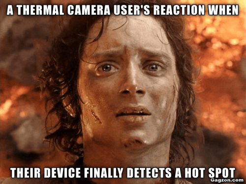 A thermal camera user's reaction when their device finally detects a hot spot 6 Thermal Camera Funny Memes Moments